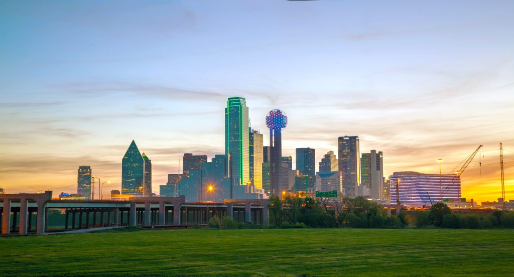 Overview of downtown Dallas in the morning