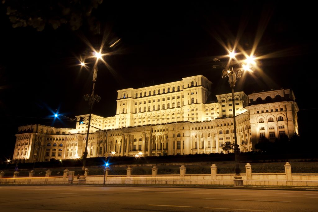 Palace of the Parliament in Bucharest, Romania.